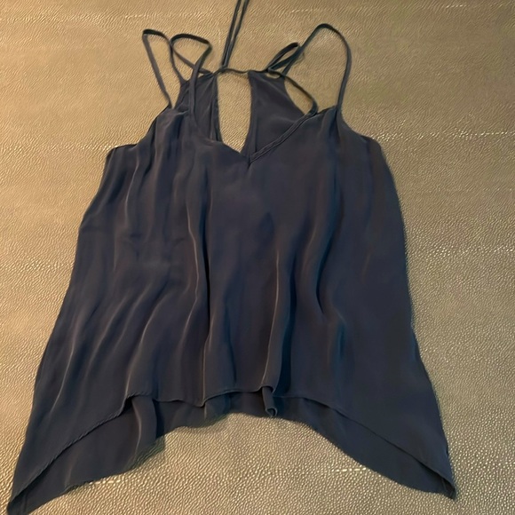 Mason silk navy blouse size 2 - Picture 1 of 8